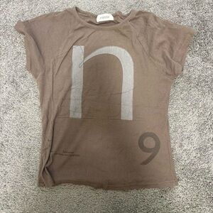 Nieeh Brown Graphic Short Sleeve Tee